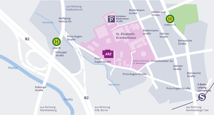 ARZ Leipzig Connewitz Anfahrt RGB